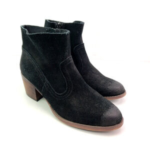 Soho NYC Cobbler Womens Size 7.5 Black Leather 2.25" Heeled Ankle Bootie Shoes